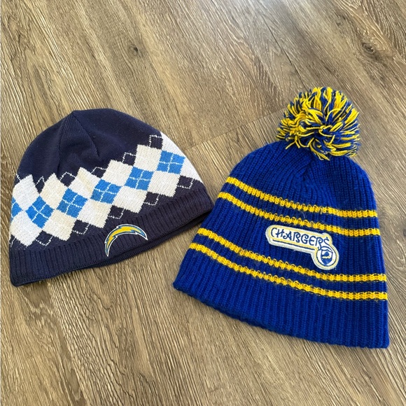 TWO Los Angeles Chargers Beanie Set! - Picture 1 of 6